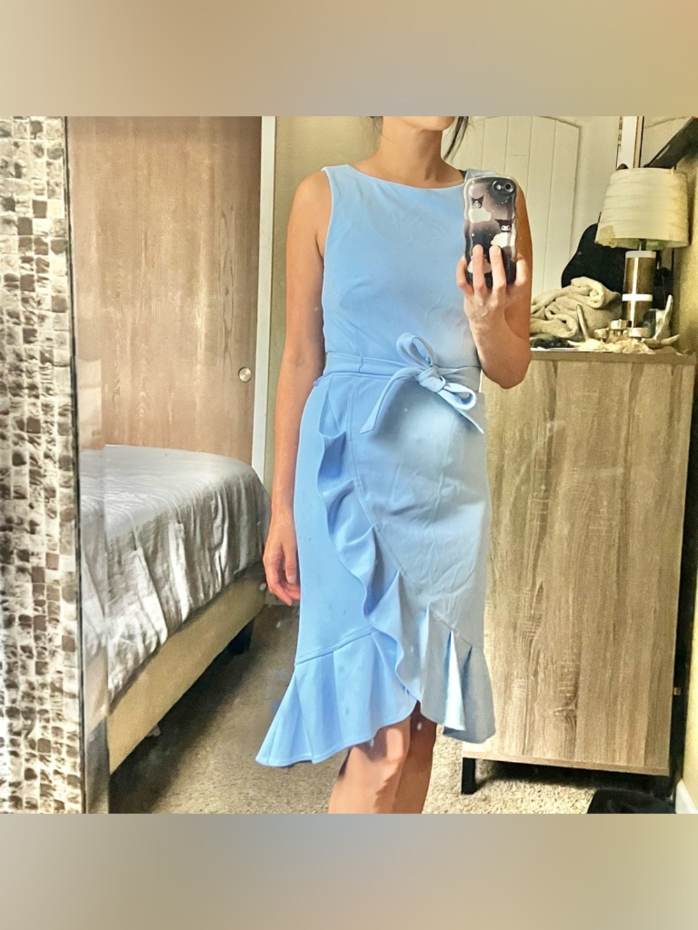 Calvin Klein baby blue wrap dress